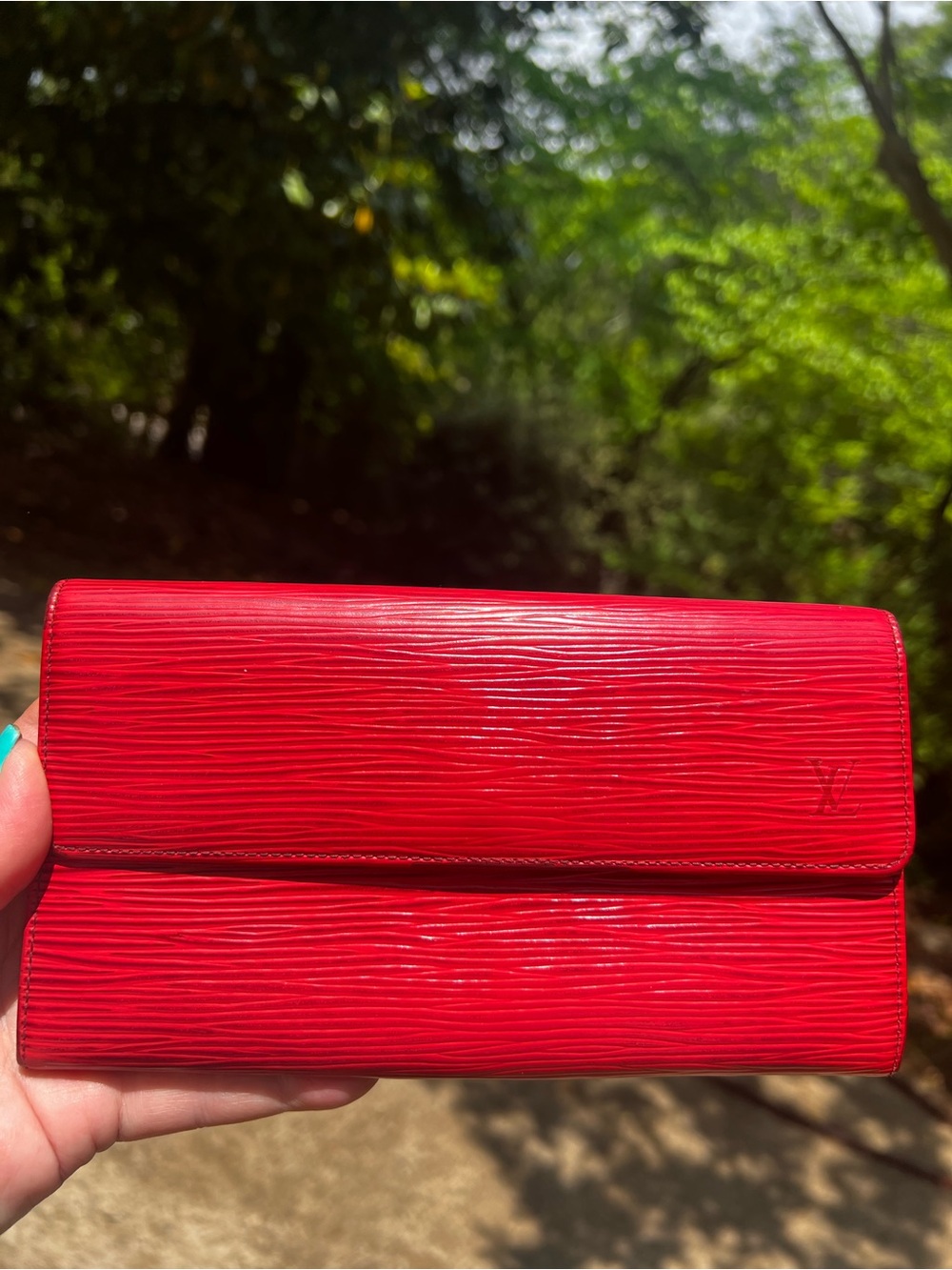 Louis Vuitton Red Epi Leather Continental Wallet